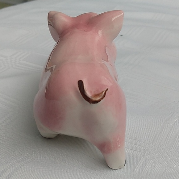 Vintage Ceramic Pig Miniature Figurine Kitchen Decor 1970s Japanese - Picture 5 of 8